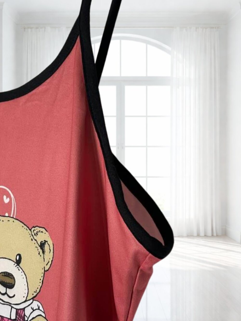2/$20 SALE Y2K Coquette Teddy Bear Graphic Sleep Slip Dress Nightgown Medium - Picture 6 of 11